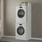 Armadio Multiuso Grande Bianco 3 Ripiani 4 Vani 65x195h cm, Peso Supportato 50 kg - Rapino