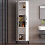 Armadio Multiuso Grande Bianco 6 Ripiani 4 Ante 60x200h cm, Apertura Battente - Laino