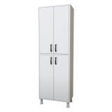 Armadio Multiuso Grande Bianco 6 Ripiani 4 Ante 63x191h cm, Apertura Battente - Medesano