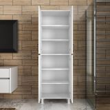Armadio Multiuso Grande Bianco 6 Ripiani 4 Ante 63x191h cm, Apertura Battente - Medesano