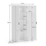 Armadio Multiuso Grande Bianco Lucido 4 Ripiani Cassetti 106.9x180h cm, 6 Vani - Teolo