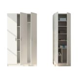 Armadio Multiuso Grande Bianco Modulabile 10 Ripiani 168x180h cm, 5 Ante - Tergu