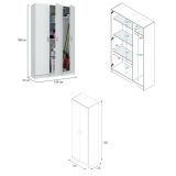 Armadio Multiuso Grande Bianco Modulabile 10 Ripiani 168x180h cm, 5 Ante - Tergu