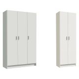 Armadio Multiuso Grande Bianco Modulabile 10 Ripiani 168x180h cm, 5 Ante - Tergu