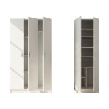 Armadio Multiuso Grande Bianco Modulabile 10 Ripiani 168x180h cm, 5 Ante - Tergu