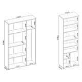 Armadio Multiuso Grande Bianco Modulabile 10 Ripiani 177x190h cm, 5 Ante - Brumano