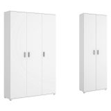 Armadio Multiuso Grande Bianco Modulabile 10 Ripiani 177x190h cm, 5 Ante - Brumano
