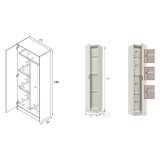 Armadio Multiuso Grande Bianco Modulabile 6 Ripiani 110x180h cm, 3 Ante - Soave