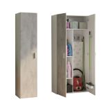 Armadio Multiuso Grande Bianco Modulabile 6 Ripiani 121x182h cm, 3 Ante - Valdaora