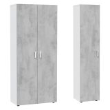 Armadio Multiuso Grande Bianco Modulabile 6 Ripiani 121x182h cm, 3 Ante - Valdaora