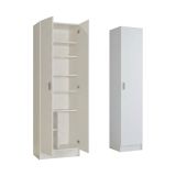 Armadio Multiuso Grande Bianco Modulabile 6 Ripiani 96x180h cm, 3 Ante - Molteno