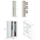 Armadio Multiuso Grande Bianco Modulabile 7 Ripiani 146x180h cm, 4 Ante - Sinnai