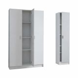 Armadio Multiuso Grande Bianco Modulabile 7 Ripiani 146x180h cm, 4 Ante - Sinnai