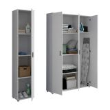 Armadio Multiuso Grande Bianco Modulabile 7 Ripiani 155x190h cm, 4 Ante - Stazzona