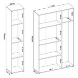 Armadio Multiuso Grande Bianco Modulabile 7 Ripiani 155x190h cm, 4 Ante - Stazzona
