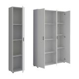 Armadio Multiuso Grande Bianco Modulabile 7 Ripiani 155x190h cm, 4 Ante - Stazzona