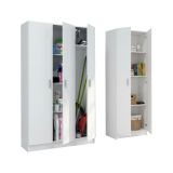 Armadio Multiuso Grande Bianco Modulabile 7 Ripiani 168x180h cm, 5 Ante - Melegari