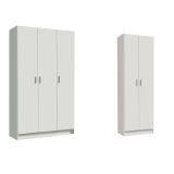 Armadio Multiuso Grande Bianco Modulabile 7 Ripiani 168x180h cm, 5 Ante - Melegari