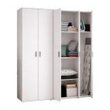 Armadio Multiuso Grande Bianco Modulabile 7 Ripiani 177x190h cm, 5 Ante - Rosarno