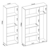 Armadio Multiuso Grande Bianco Modulabile 7 Ripiani 177x190h cm, 5 Ante - Rosarno