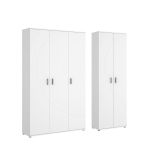 Armadio Multiuso Grande Bianco Modulabile 7 Ripiani 177x190h cm, 5 Ante - Rosarno