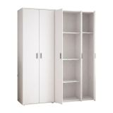 Armadio Multiuso Grande Bianco Modulabile 7 Ripiani 177x190h cm, 5 Ante - Rosarno