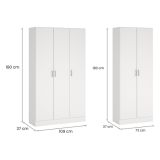Armadio Multiuso Grande Bianco Modulabile 7 Ripiani 182x180h cm, 5 Ante - Codigoro