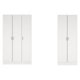 Armadio Multiuso Grande Bianco Modulabile 7 Ripiani 182x180h cm, 5 Ante - Codigoro