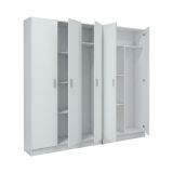Armadio Multiuso Grande Bianco Modulabile 7 Ripiani 182x180h cm, 5 Ante - Codigoro