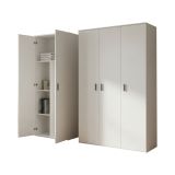 Armadio Multiuso Grande Bianco Modulabile 7 Ripiani 194x190h cm, 5 Ante - Velate