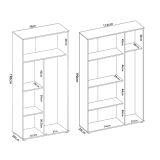 Armadio Multiuso Grande Bianco Modulabile 7 Ripiani 194x190h cm, 5 Ante - Velate