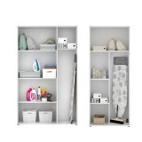 Armadio Multiuso Grande Bianco Modulabile 7 Ripiani 194x190h cm, 5 Ante - Velate