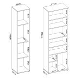 Armadio Multiuso Grande Bianco Modulabile 9 Ripiani 100x190h cm, 3 Ante - Casciano