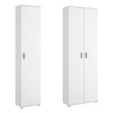 Armadio Multiuso Grande Bianco Modulabile 9 Ripiani 100x190h cm, 3 Ante - Casciano