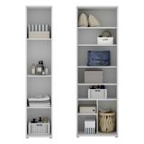 Armadio Multiuso Grande Bianco Modulabile 9 Ripiani 100x190h cm, 3 Ante - Casciano