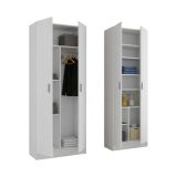 Armadio Multiuso Grande Bianco Modulabile 9 Ripiani 132x180h cm, 4 Ante - Dairago