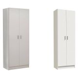 Armadio Multiuso Grande Bianco Modulabile 9 Ripiani 132x180h cm, 4 Ante - Dairago