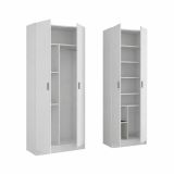 Armadio Multiuso Grande Bianco Modulabile 9 Ripiani 132x180h cm, 4 Ante - Dairago