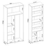 Armadio Multiuso Grande Bianco Modulabile 9 Ripiani 139x190h cm, 4 Ante - Veruno