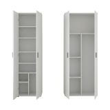 Armadio Multiuso Grande Bianco Modulabile 9 Ripiani 139x190h cm, 4 Ante - Veruno
