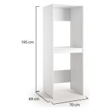 Armadio Multiuso Grande Bianco un Ripiano Apertura Battente 70x195h cm, Porta Lavatrice e Asciugatrice Made in Italy - Flagler