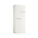 Armadio multiuso grande Camelia, Mobile multiuso a 4 ante, Armadietto porta scarpe, Guardaroba salvaspazio, 100% Made in Italy, 80x37h195 cm, Bianco