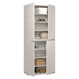 Armadio Multiuso Grande Grigio Chiaro 7 Ripiani Apertura Battente 80x195h cm, Gola per Apertura Ante Made in Italy - Arro