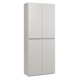 Armadio Multiuso Grande Grigio Chiaro 7 Ripiani Apertura Battente 80x195h cm, Gola per Apertura Ante Made in Italy - Arro