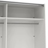 Armadio multiuso grande Janelle, Mobile multifunzionale, Mobiletto scarpiera, Guardaroba porta scarpe, 62x179 h220 cm, Bianco