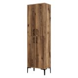 Armadio Multiuso Grande Marrone Noce 6 Ripiani 4 Ante 60x200h cm, 6 Vani - Laino