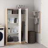 Armadio Multiuso Grande Marrone Rovere 4 Ripiani Apertura Battente 104x181h cm, 6 Vani - Vado