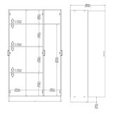 Armadio Multiuso Grande Marrone Rovere 4 Ripiani Apertura Battente 104x181h cm, 6 Vani - Vado