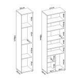 Armadio Multiuso Grande Marrone Rovere 9 Ripiani Modulabile 100x190h cm, 3 Ante - Casciano