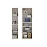 Armadio Multiuso Grande Marrone Rovere 9 Ripiani Modulabile 100x190h cm, 3 Ante - Casciano